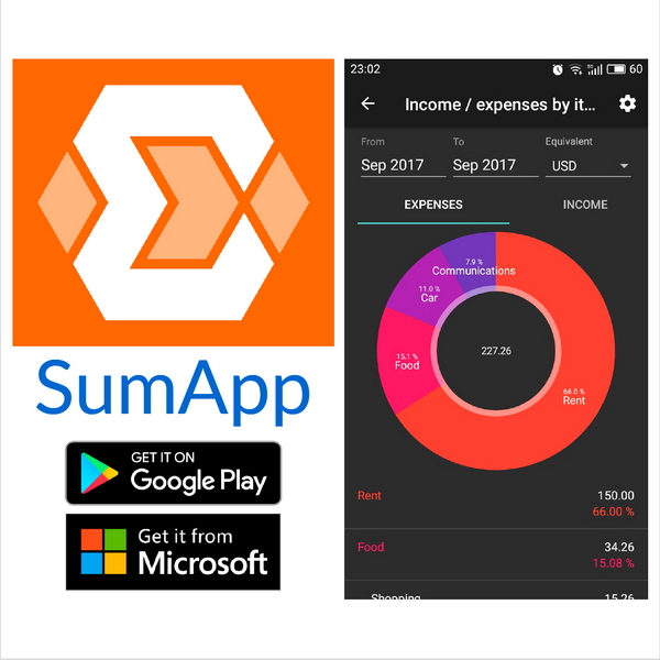 SumApp - private finances in a one pocket